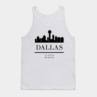 DALLAS TEXAS BLACK SILHOUETTE SKYLINE ART Tank Top